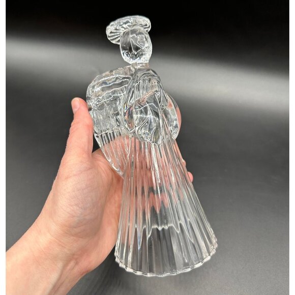 Crystal Angel Figurine Glass Candle Holder Clear Praying Hands Christmas Decor - Picture 9 of 10